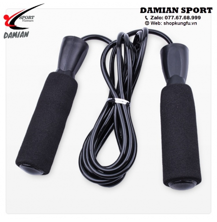 Dây Nhảy Cán Bọc Mút Phong Trào - Màu Đen ( Sợi )