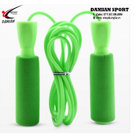 Dây Nhảy Cán Bọc Mút Phong Trào - Màu Xanh lá ( Sợi )