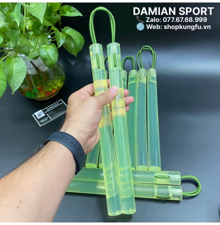 Côn Nhị Khúc Silicon - Dây Dù - Xanh chuối ( Bộ )