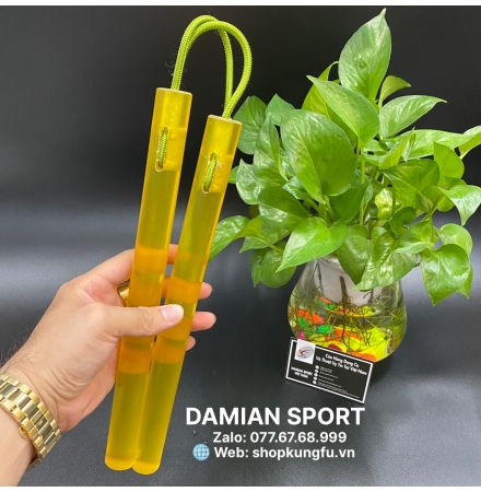 Côn Nhị Khúc Silicon - Dây Dù - Vàng ( Bộ )