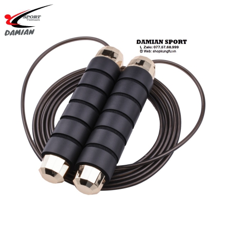 Dây Nhảy Bọc Thép Mạ Vàng - Màu Đen ( Sợi )