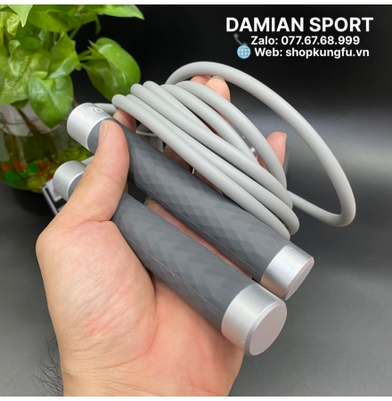 Dây Nhảy Thể Lực BN Cao Cấp Mới 2021 - Màu xám ( Sợi )