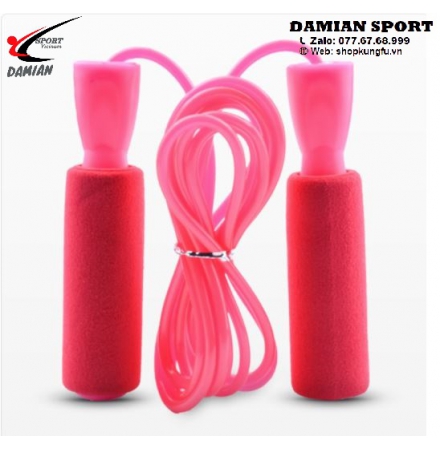 Dây Nhảy Cán Bọc Mút Phong Trào - Màu Hồng ( Sợi )