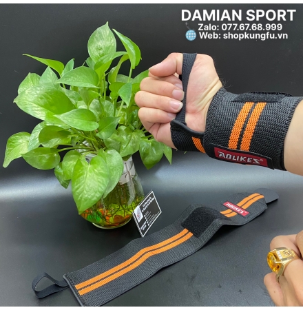 Băng Quấn Bảo Vệ Cổ Tay Thể Thao Aolikes A-1538 - Đen sọc Cam ( cặp )