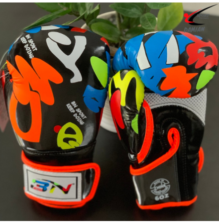Găng Tay Boxing Trẻ Em Chính Hãng BN - Mẫu Mới 2021 - Đen  ( cặp )
