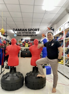 Quần Áo Kick Boxing Damian Cao Cấp, Màu Xanh dương - Bộ