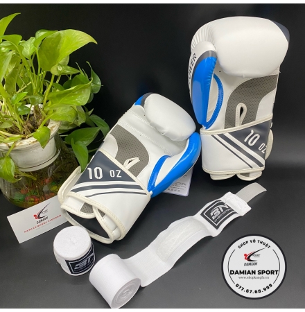 Combo Găng Tay Boxing BN Excite ( Trắng ) + Băng Quấn Tay BN 3m ( cặp )