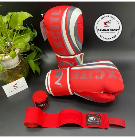 Combo Găng Tay Boxing BN Excite ( Đỏ ) + Băng Quấn Tay BN 3m ( cặp )