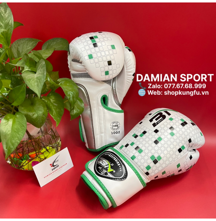 Găng tay Boxing BN Caro Letris - Trắng ( cặp )