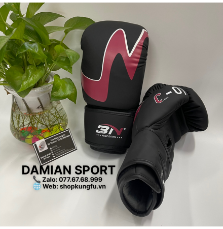 Găng tay Boxing BN C-01 - Đen đỏ ( cặp )